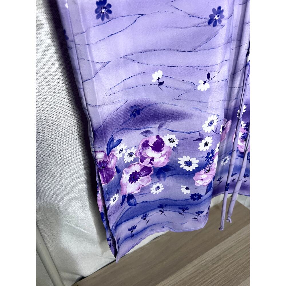 Vintage 90s y2K All‎ That Jazz Purple Floral Sleeveless Mini Dress - Picture 3 of 9